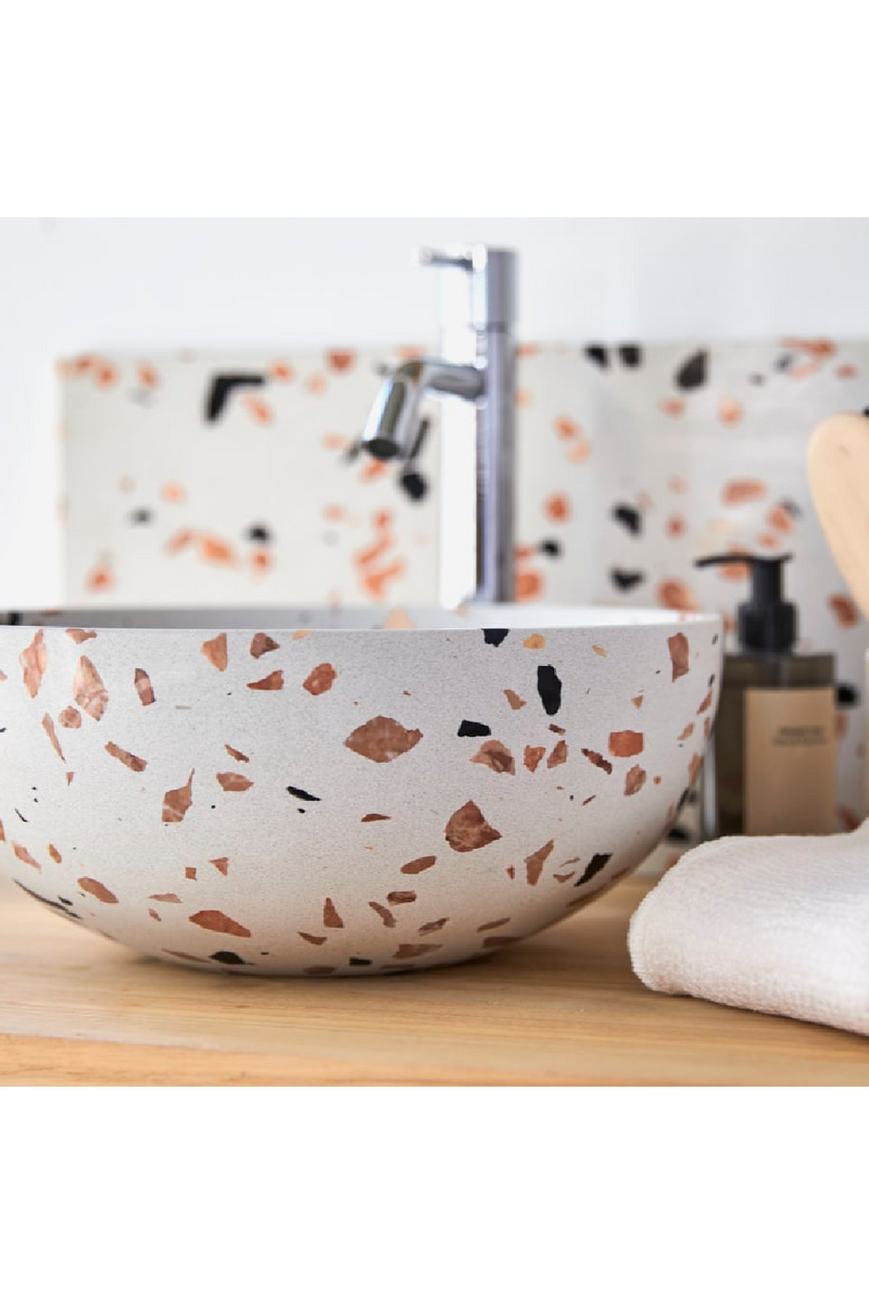 Round Terrazzo Bathroom Sink | Tikamoon Elea | Woodfurniture.com