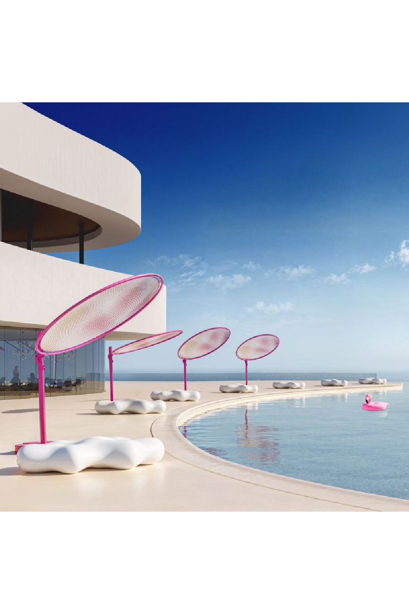 Sleek Round Pink Parasol (9'10") | Umbrosa Eclipsum UX by Karim Rashid | Woodfurniture.com