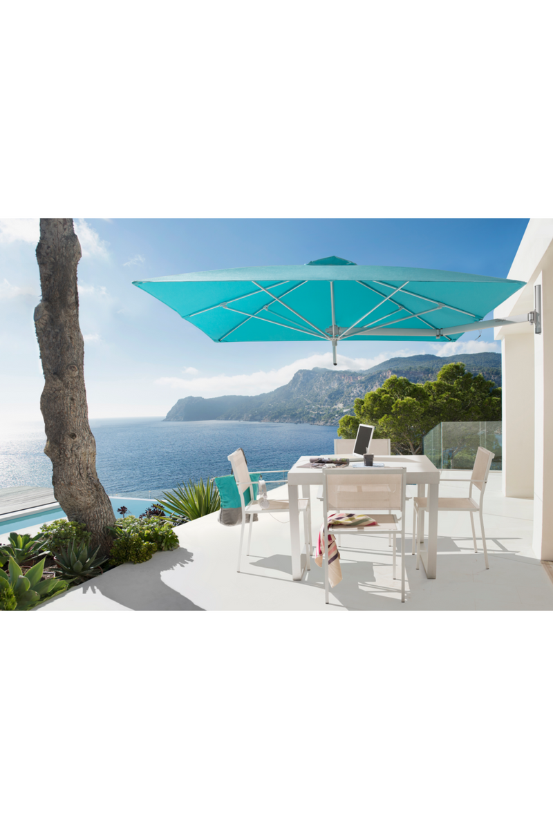 Square Outdoor Cantilever Wall Umbrella (7’ 6.6”) | Umbrosa Paraflex | Woodfurniture.com