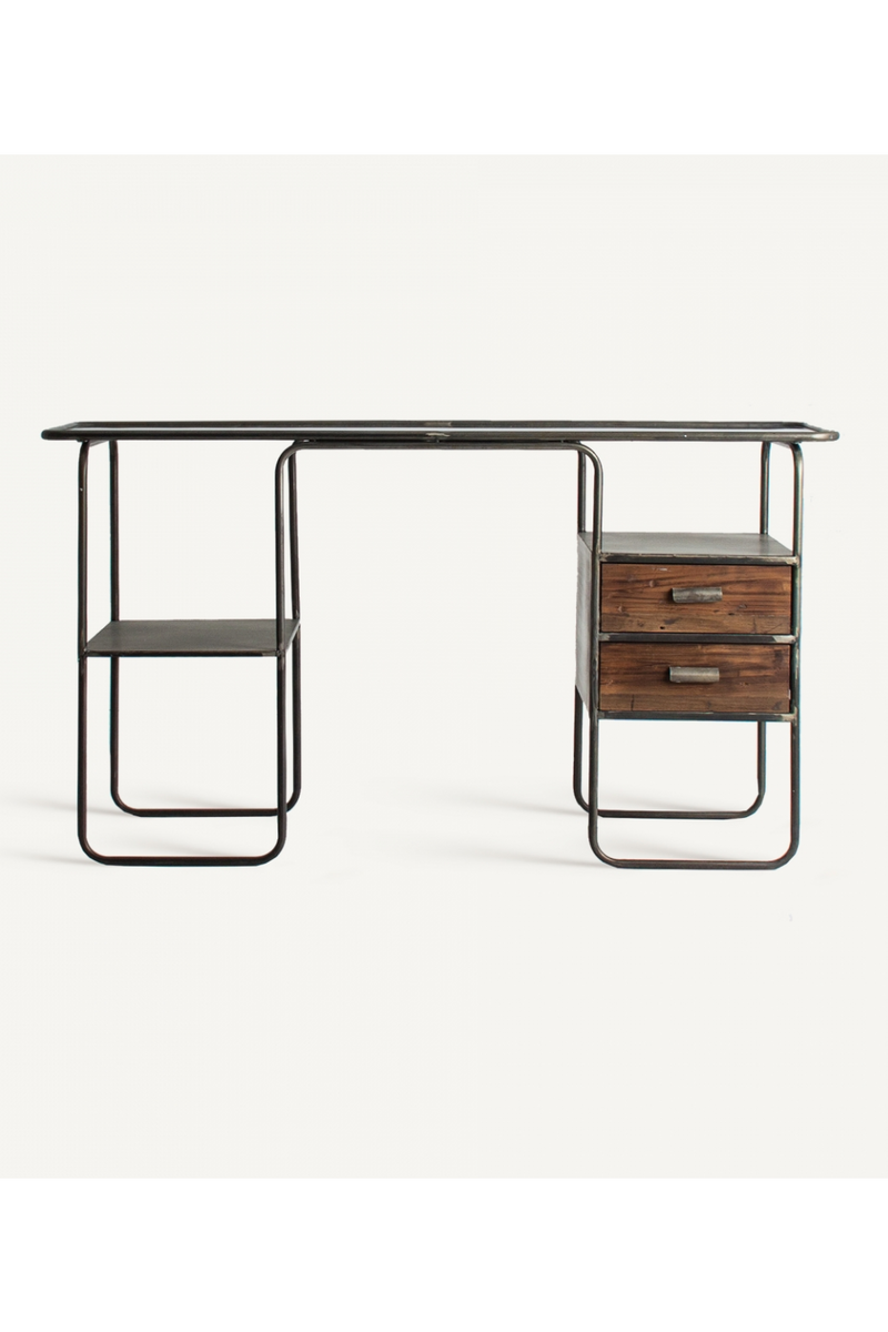 Industrial Style 2-Drawer Desk | Vical Home Blesa | Oroatrade.com