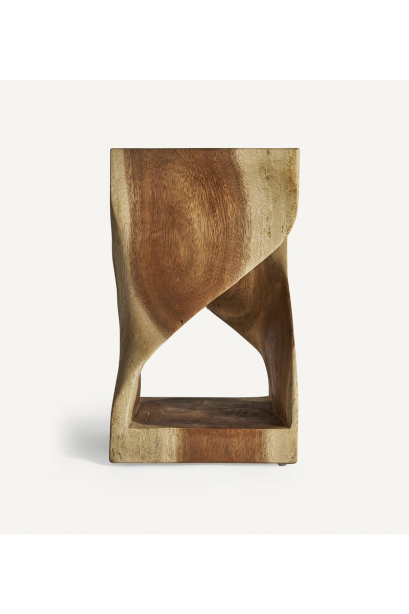 Acacia Wood Sculpted Side Table | Vical Home Maun | Woodfurniture.com