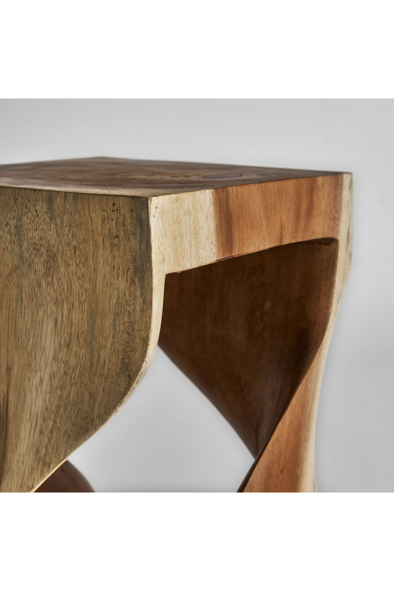 Acacia Wood Sculpted Side Table | Vical Home Maun | Woodfurniture.com