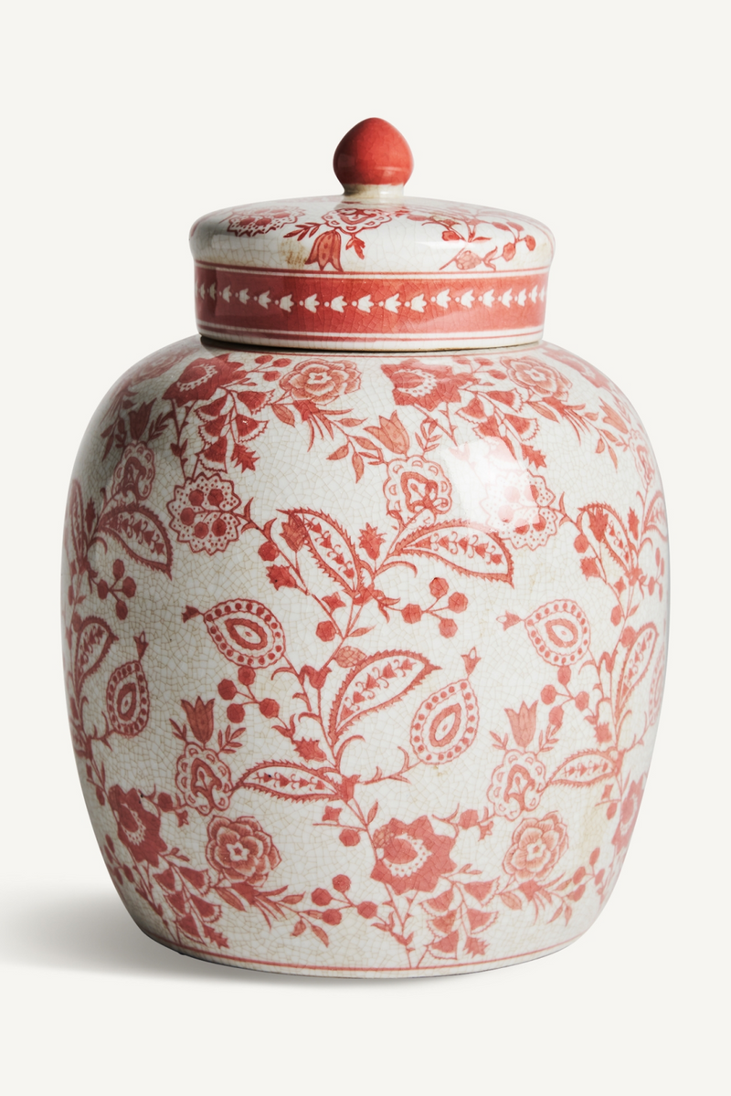 Red Foliage Porcelain Vase | Vical Home Celas | Woodfurniture.com