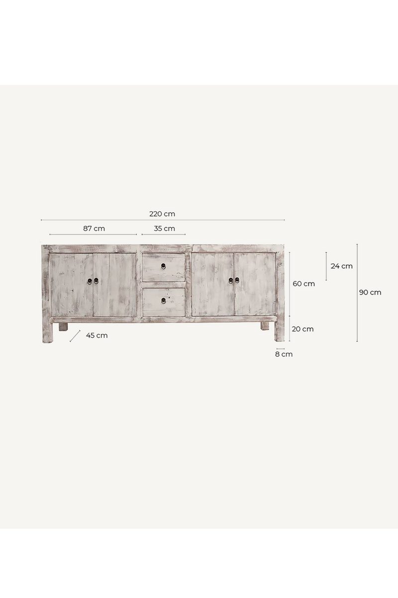 Off-White Pine Sideboard | Vical Home Baratti | Woodfurniture.com