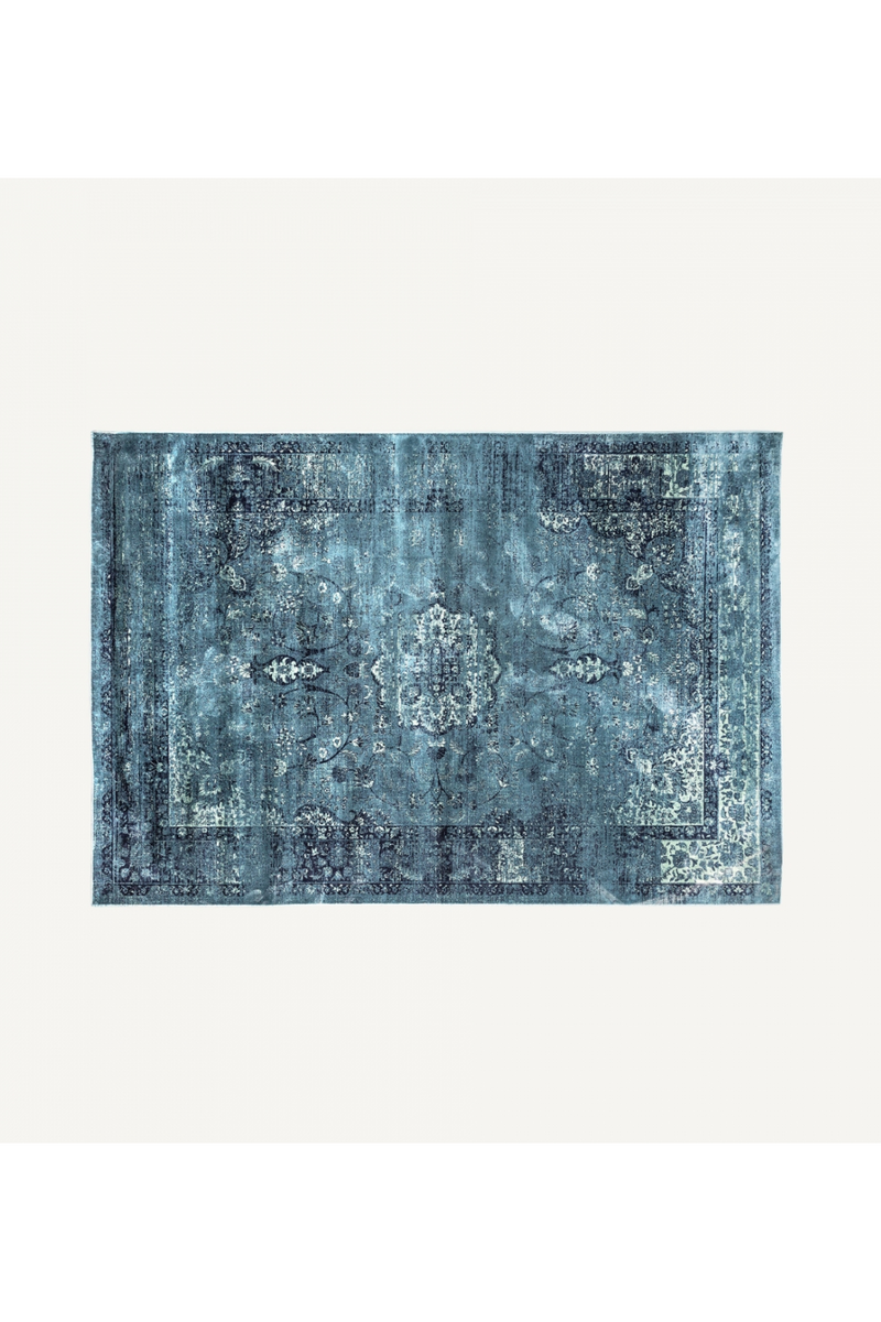 Turquoise Viscose Area Rug 9'6" x 6'6" | Vical Home Mirta | Woodfurniture.com