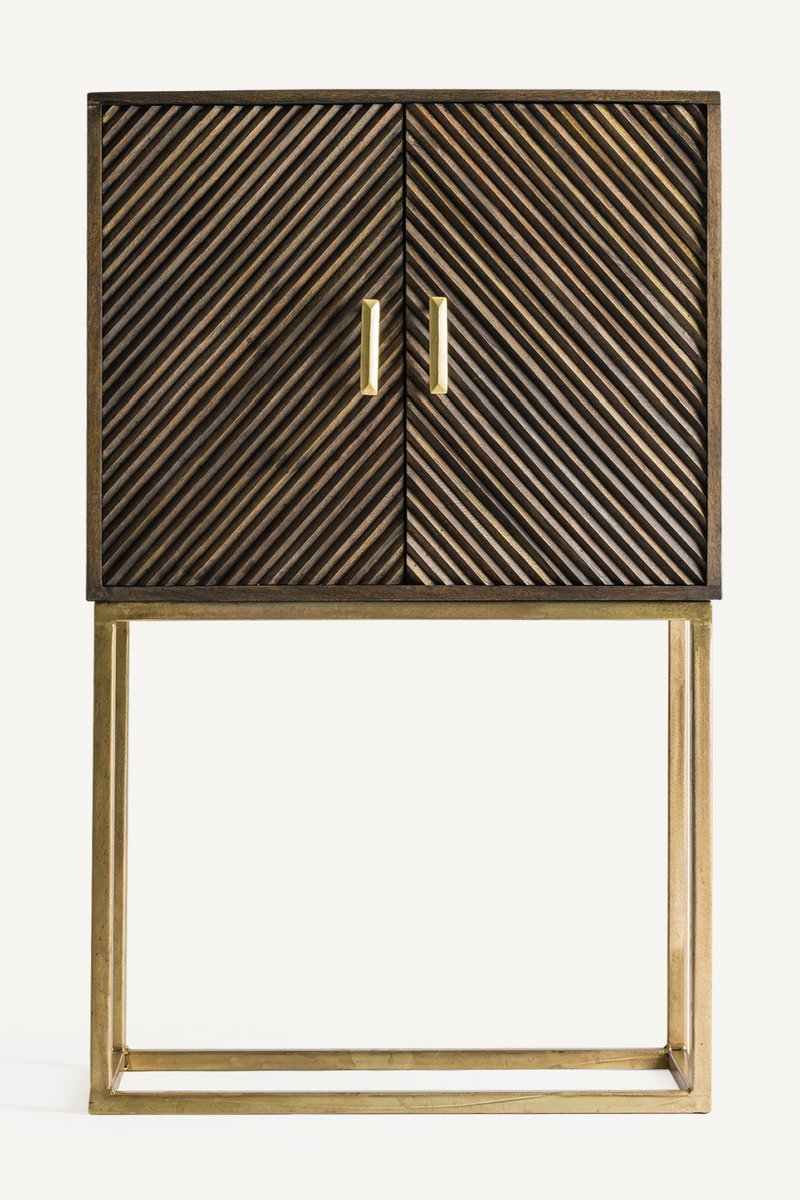 Gold 2-Door Bar Cabinet | Vical Home Kraj | Woodfurniture.com