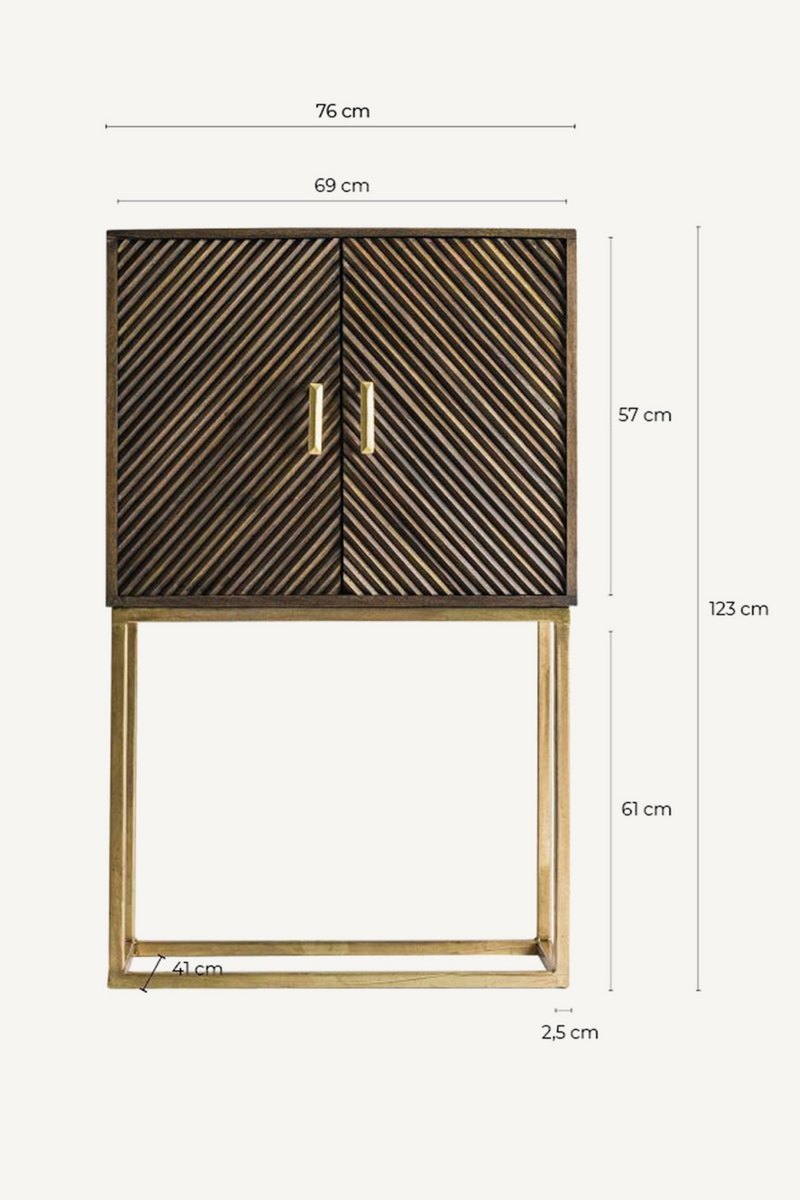 Gold 2-Door Bar Cabinet | Vical Home Kraj | Woodfurniture.com