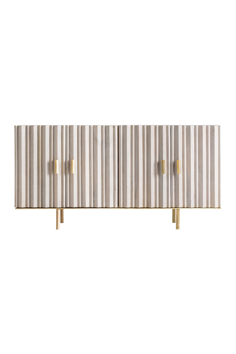 White Ridged 4-Door Sideboard | Vical Home Lure | Oroatrade.com