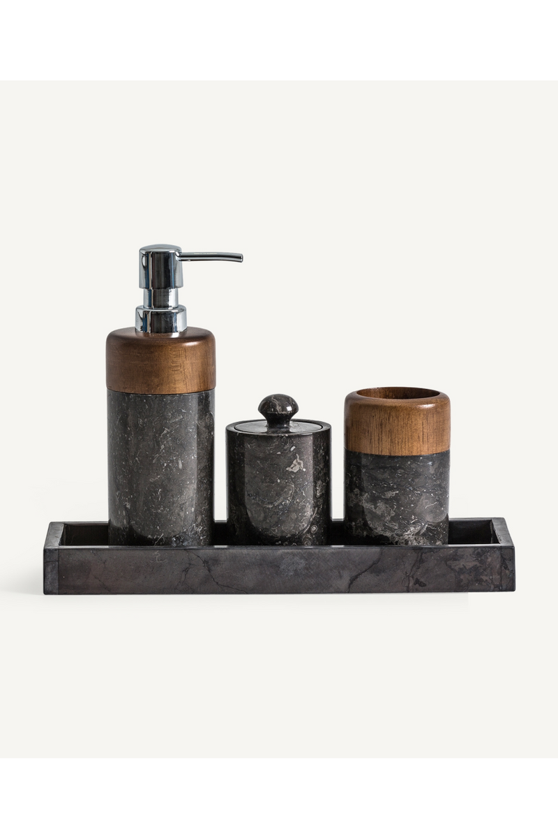 Onyx And Wood Toiletry Set (4) | Vical Home Neptune | Woodfurniture.com