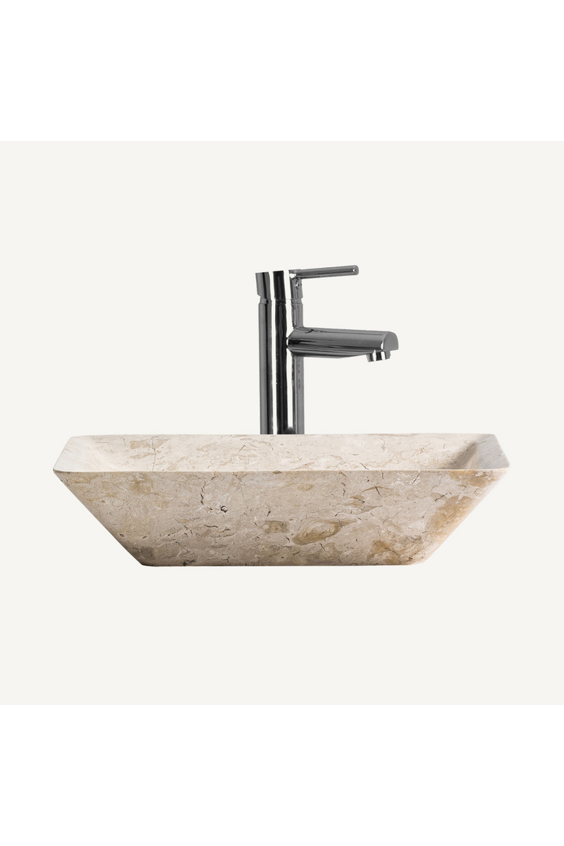 Beige Marble Tapered Bathroom Sink | Vical Home Ceres | Woodfurniture.com