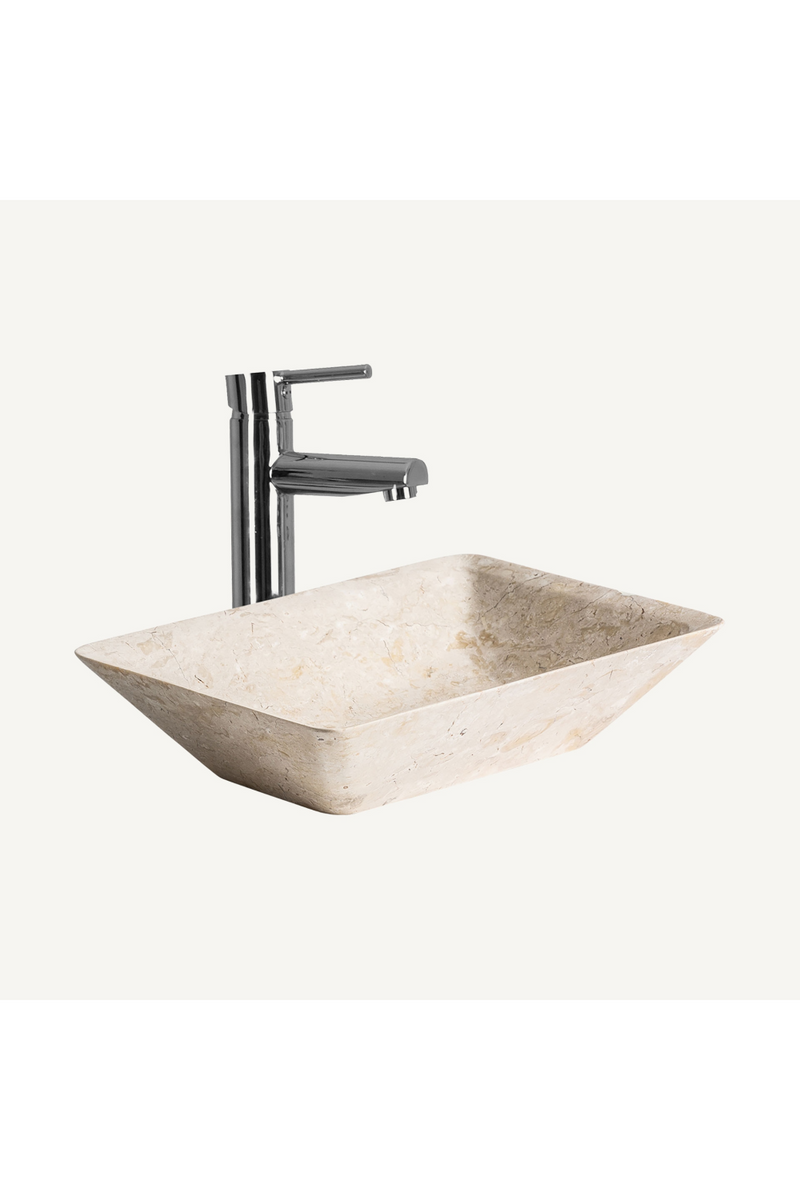 Beige Marble Tapered Bathroom Sink | Vical Home Ceres | Woodfurniture.com