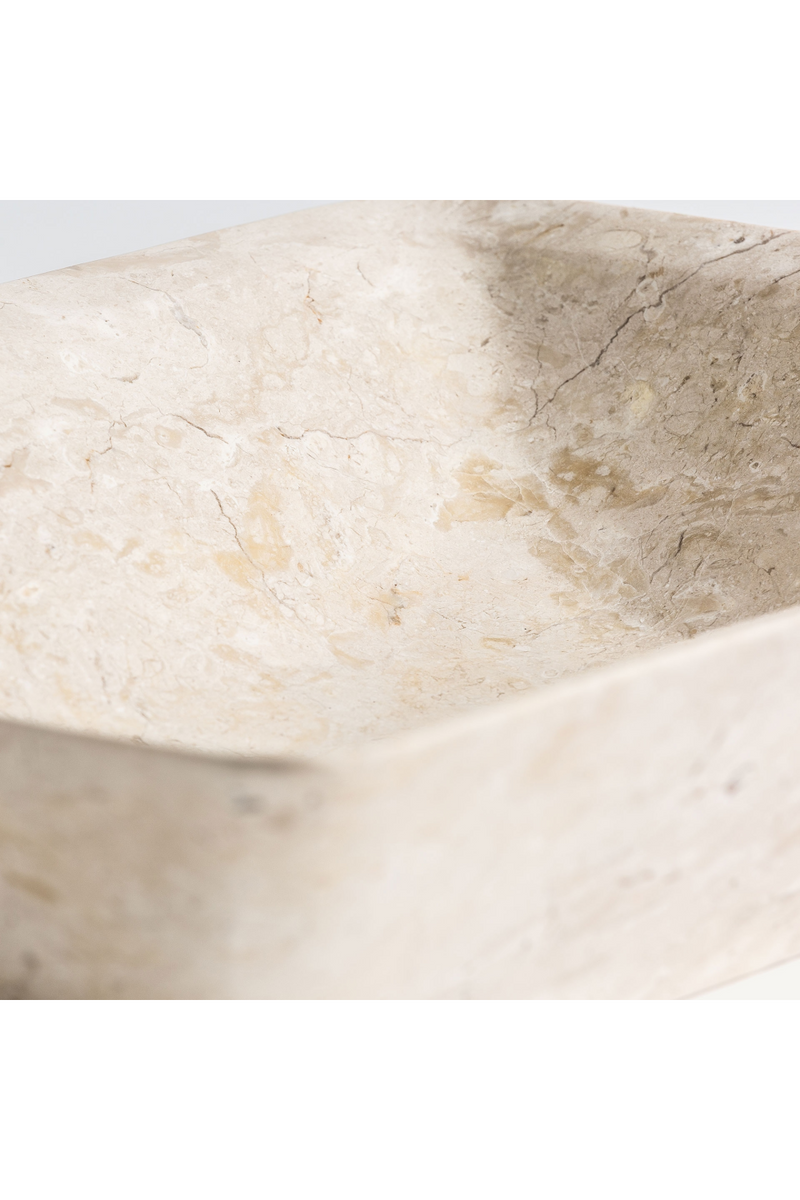 Beige Marble Tapered Bathroom Sink | Vical Home Ceres | Woodfurniture.com