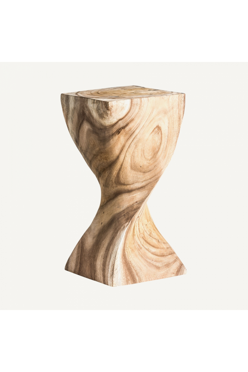 Natural Wooden Twisted Side Table | Vical Home Yendi | Woodfurniture.com