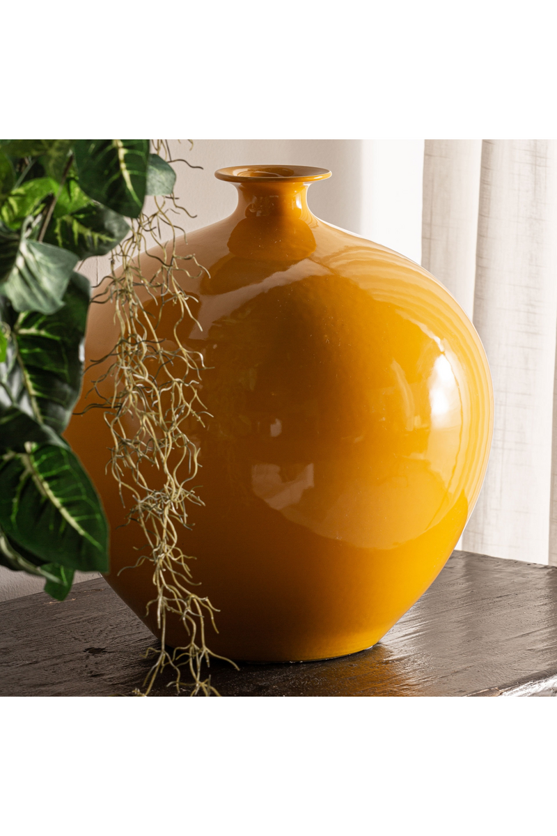 Yellow Ceramic Vase | Vical Home Mustard | Woodfurniture.com