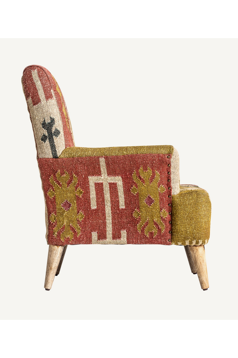 Kilim Print Jute Armchair | Vical Home Sveta | Woodfurniture.com