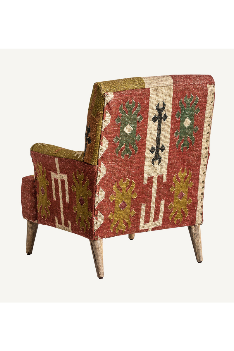 Kilim Print Jute Armchair | Vical Home Sveta | Woodfurniture.com