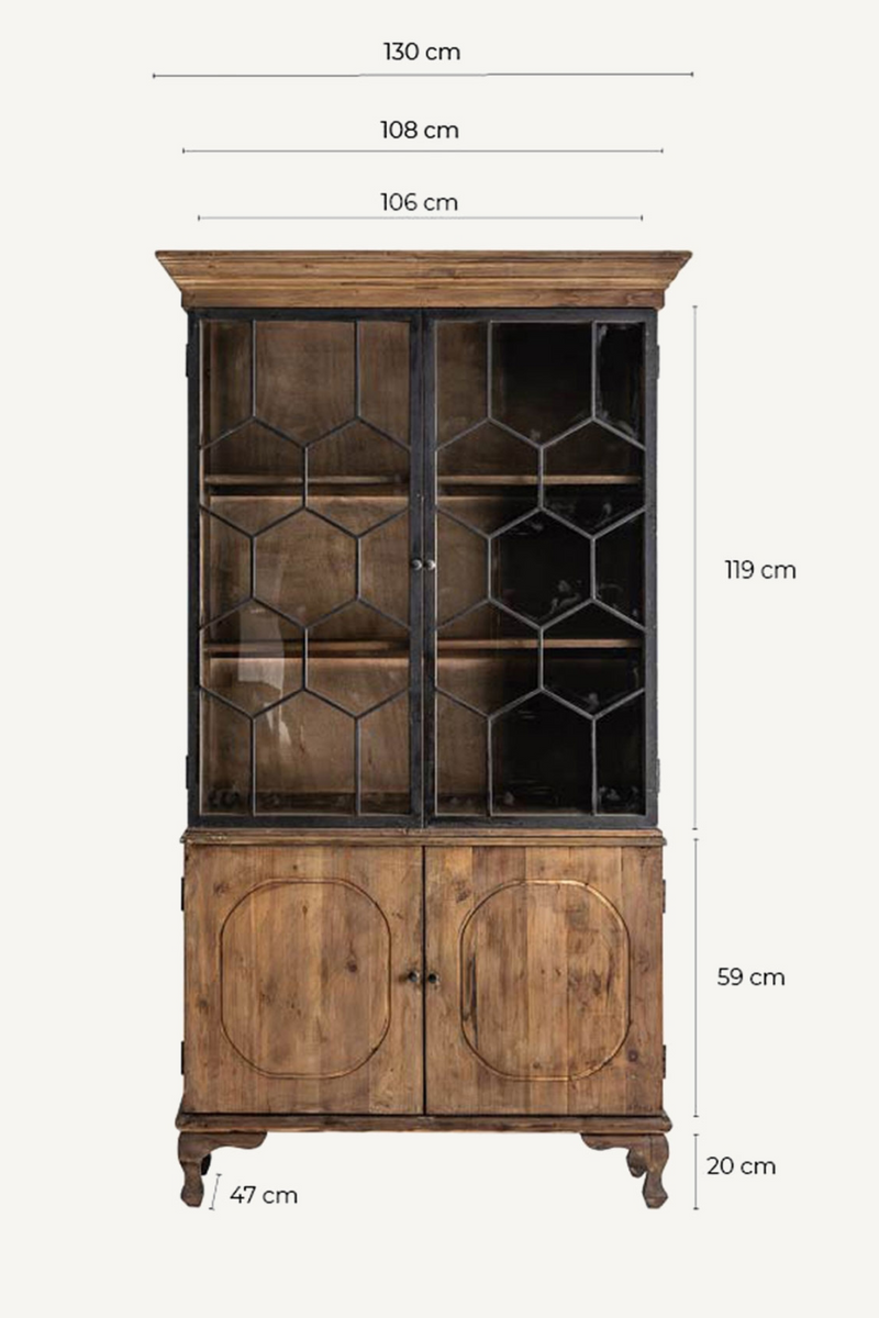 Hexagonal Iron Display Cabinet | Vical Home Lavik | Oroatrade.com