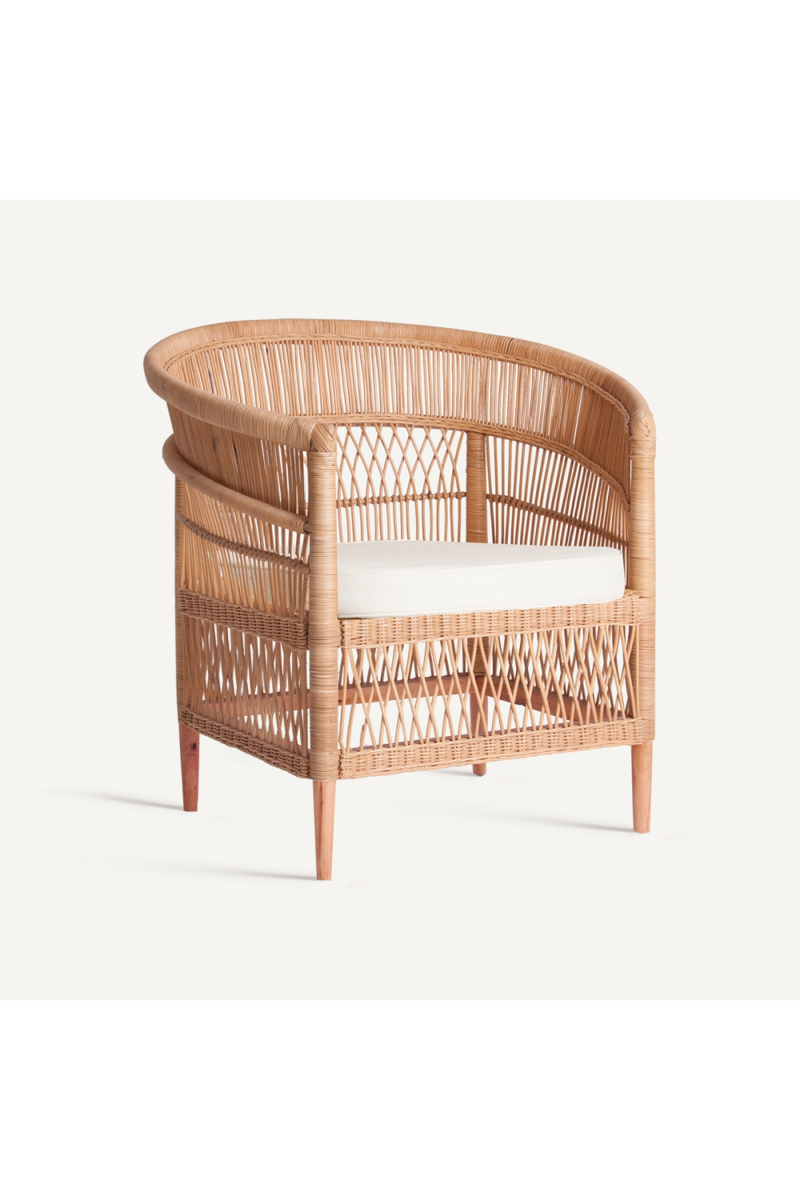 Rattan Padded Contemporary Armchair | Vical Home Elna | Woodfurniture.com