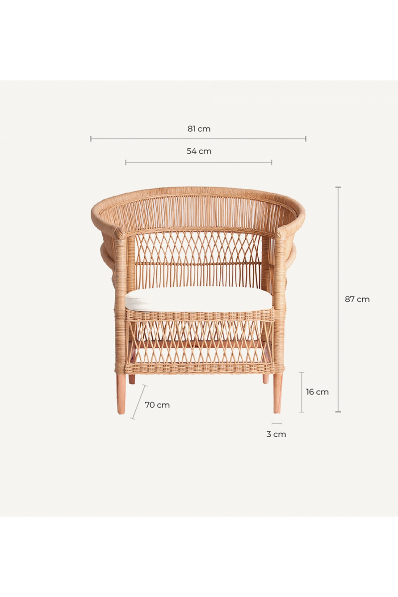 Rattan Padded Contemporary Armchair | Vical Home Elna | Woodfurniture.com