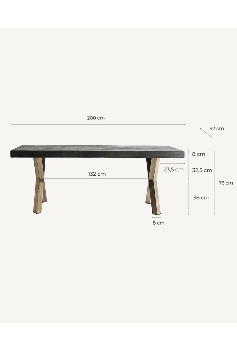 Wooden X-Leg Dining Table | Vical Home Kapie | Woodfurniture.com