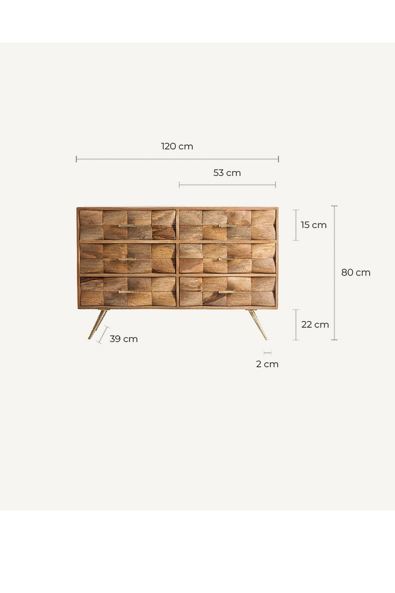 Elm Wood Chest of Drawers | Vical Home Kusel | Woodfurniture.com