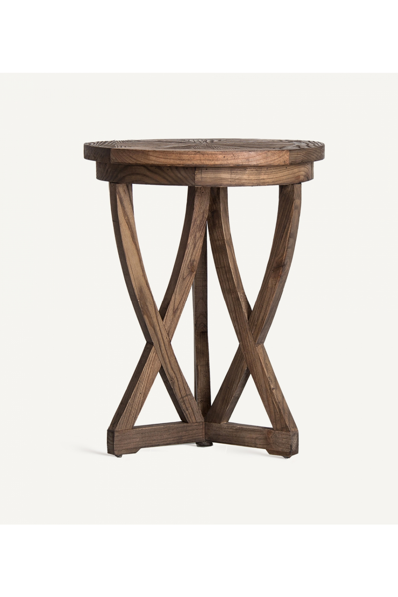 Crisscross Base Pine Side Table | Vical Home Chirlwe | Woodfurniture.com