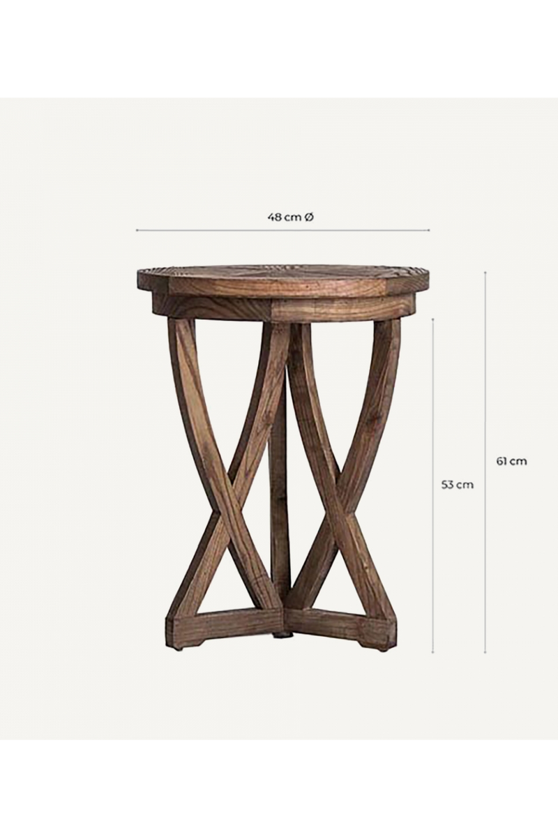 Crisscross Base Pine Side Table | Vical Home Chirlwe | Woodfurniture.com