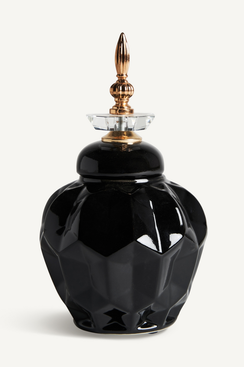 Black Ceramic Oriental Vase S | Vical Home Heyer | Woodfurniture.com