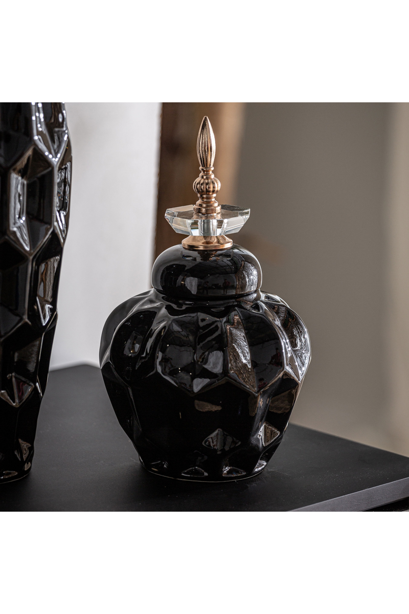 Black Ceramic Oriental Vase S | Vical Home Heyer | Woodfurniture.com