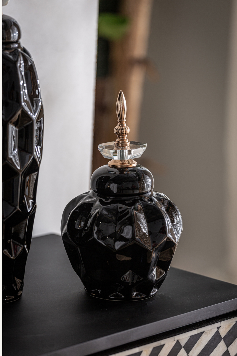 Black Ceramic Oriental Vase S | Vical Home Heyer | Woodfurniture.com