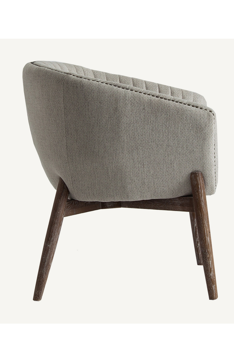 White Studded Barrel Armchair | Vical Home Neive | Woodfurniture.com