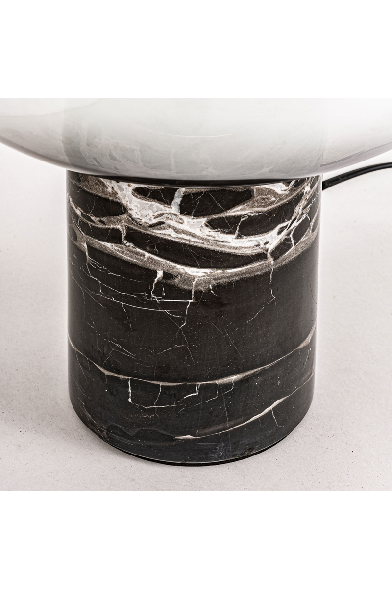 Cylindrical Black Marble Table Lamp M | Vical Home Eira | Woodfurniture.com