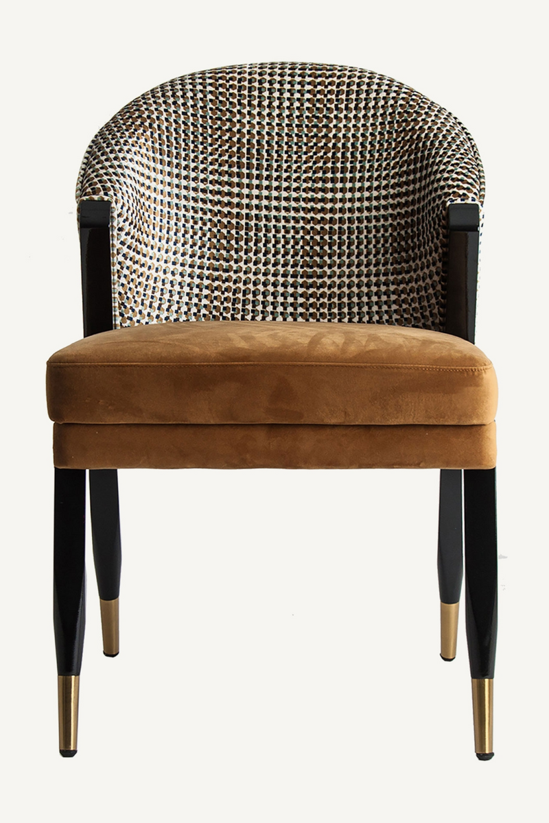 Ocher Velvet Seat Dining Chair | Vical Home Brillon | Woodfurniture.com