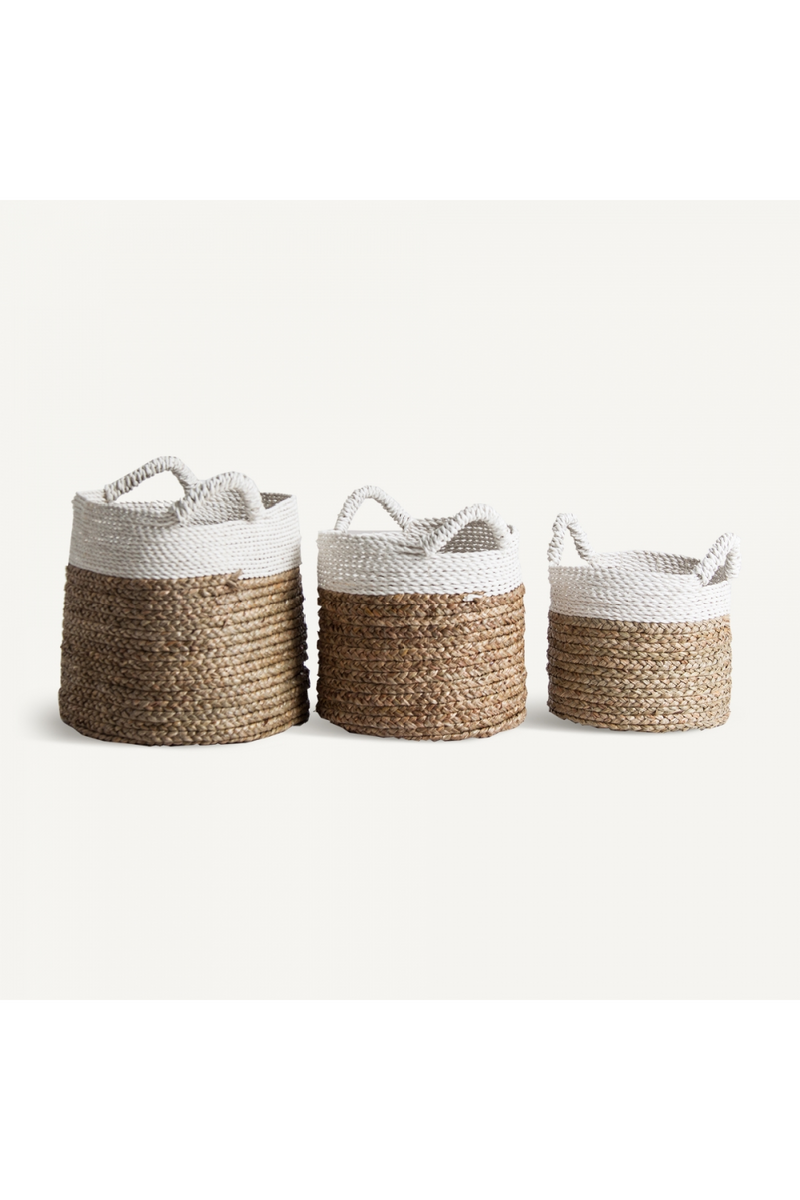 White Top Wicker Baskets (3) | Vical Home Kaole | Woodfurniture.com