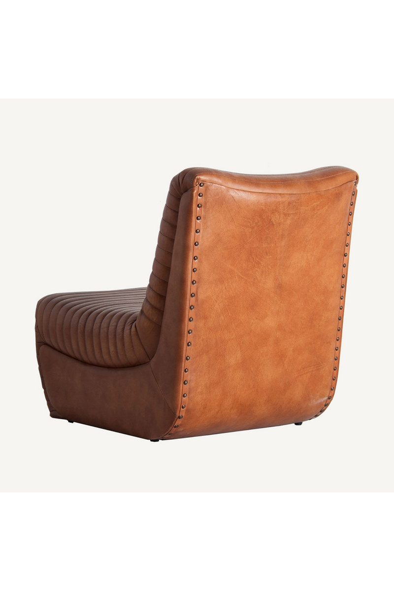 Brown Leather Chanelled Armchair | Vical Home Almstock | Woodfurniture.com