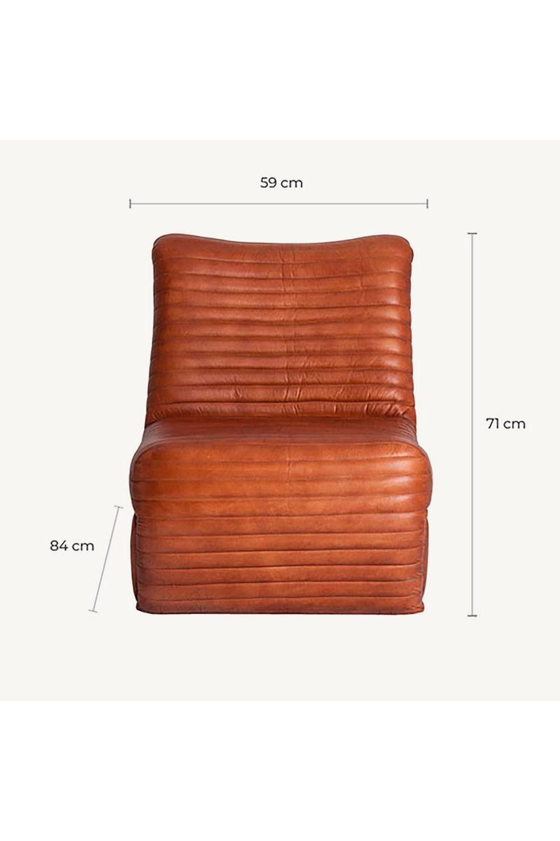 Brown Leather Chanelled Armchair | Vical Home Almstock | Woodfurniture.com