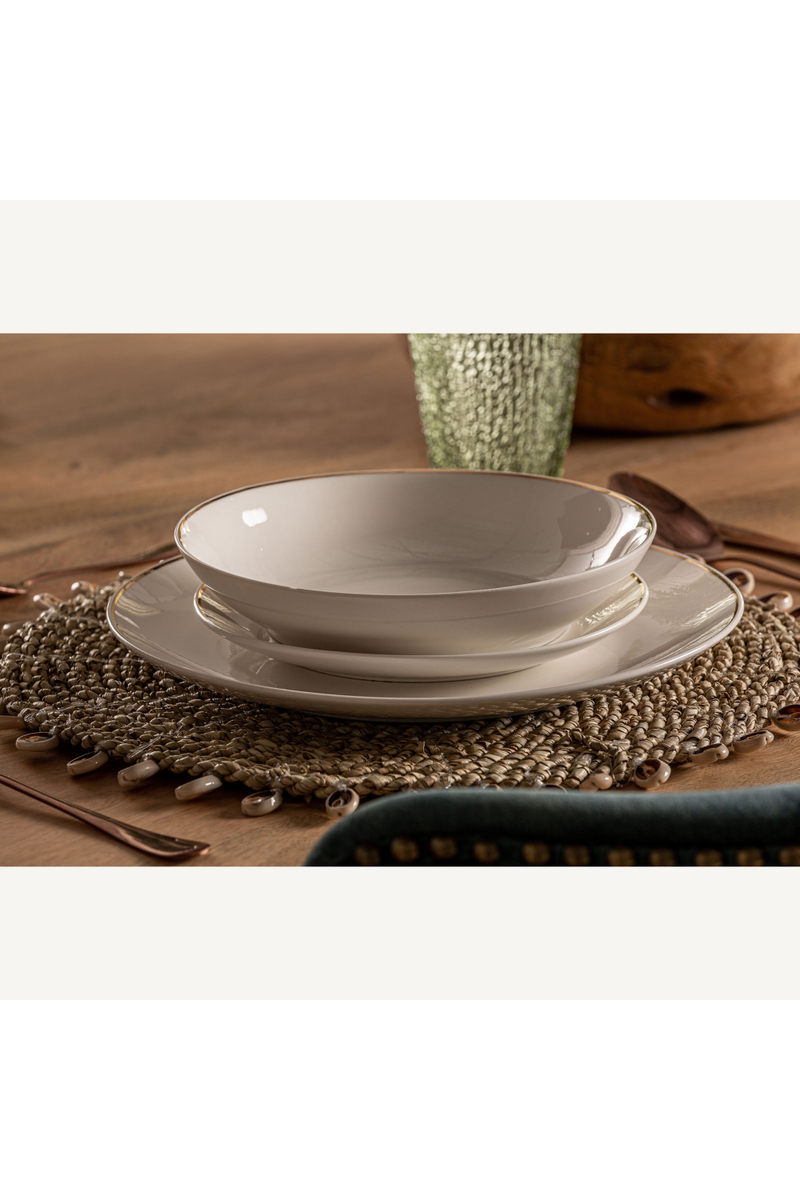 Gold Embossed White Dinnerware (18) | Vical Home Greg | Woodfurniture.com