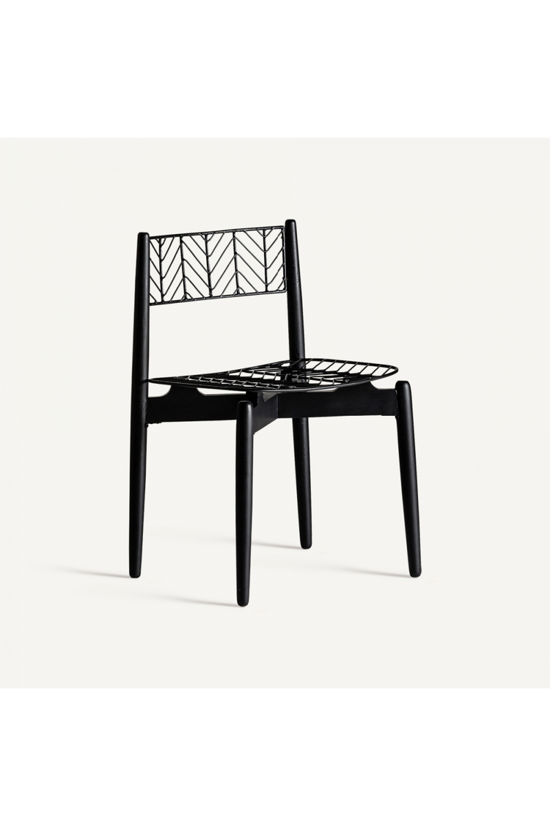 Black Metal Dining Chair (2) | Vical Home Plisse | Woodfurniture.com