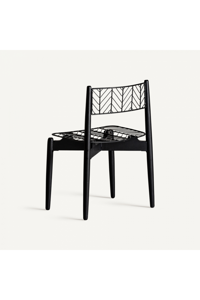 Black Metal Dining Chair (2) | Vical Home Plisse | Woodfurniture.com