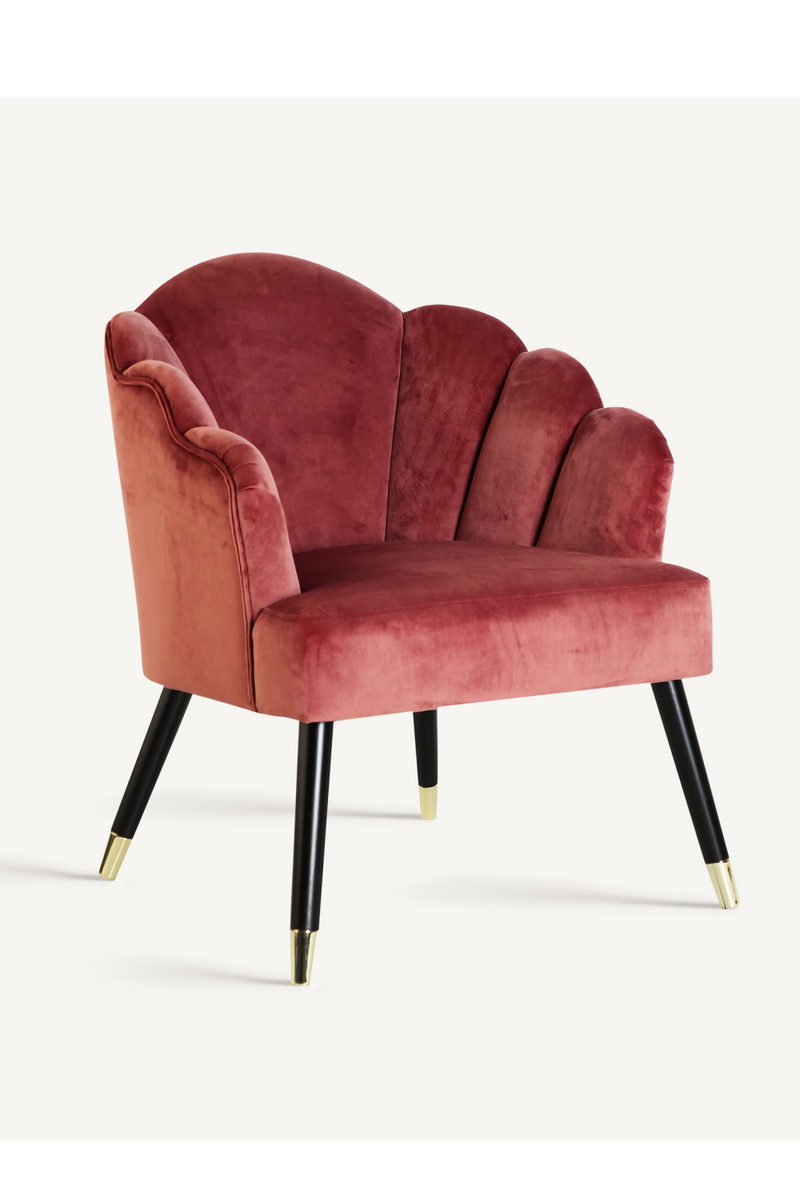 Pink Velvet Scalloped Armchair | Vical Home Setti | Woodfurniture.com