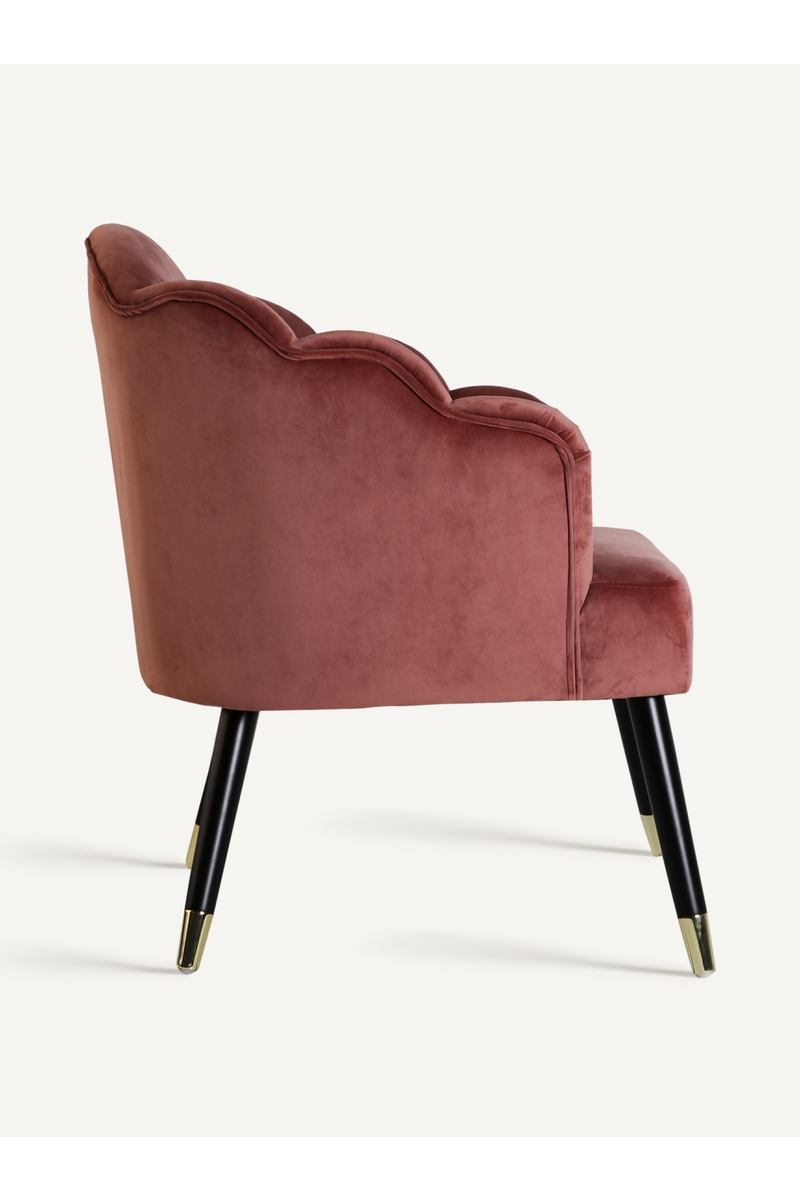 Pink Velvet Scalloped Armchair | Vical Home Setti | Woodfurniture.com