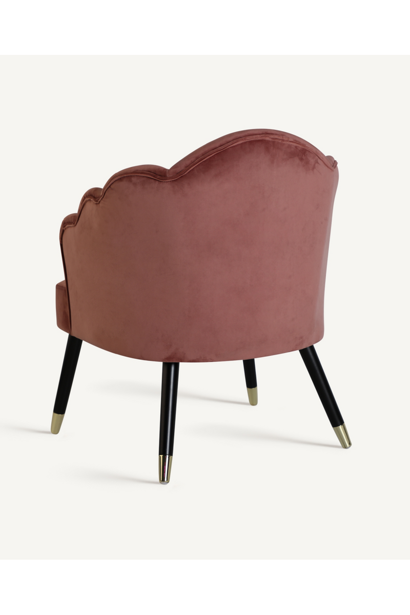 Pink Velvet Scalloped Armchair | Vical Home Setti | Woodfurniture.com