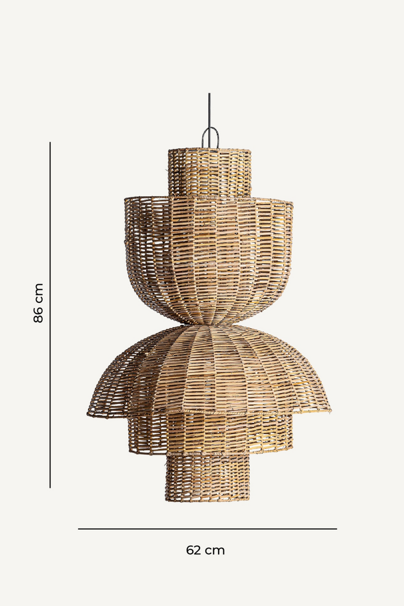 Pleated Rattan Hanging Lamp | Vical Home Plisse | Woodfurniture.com