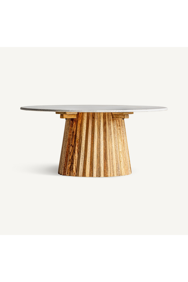 Fluted Central Base Coffee Table | Vical Home Plisse | Woodfurniture.com