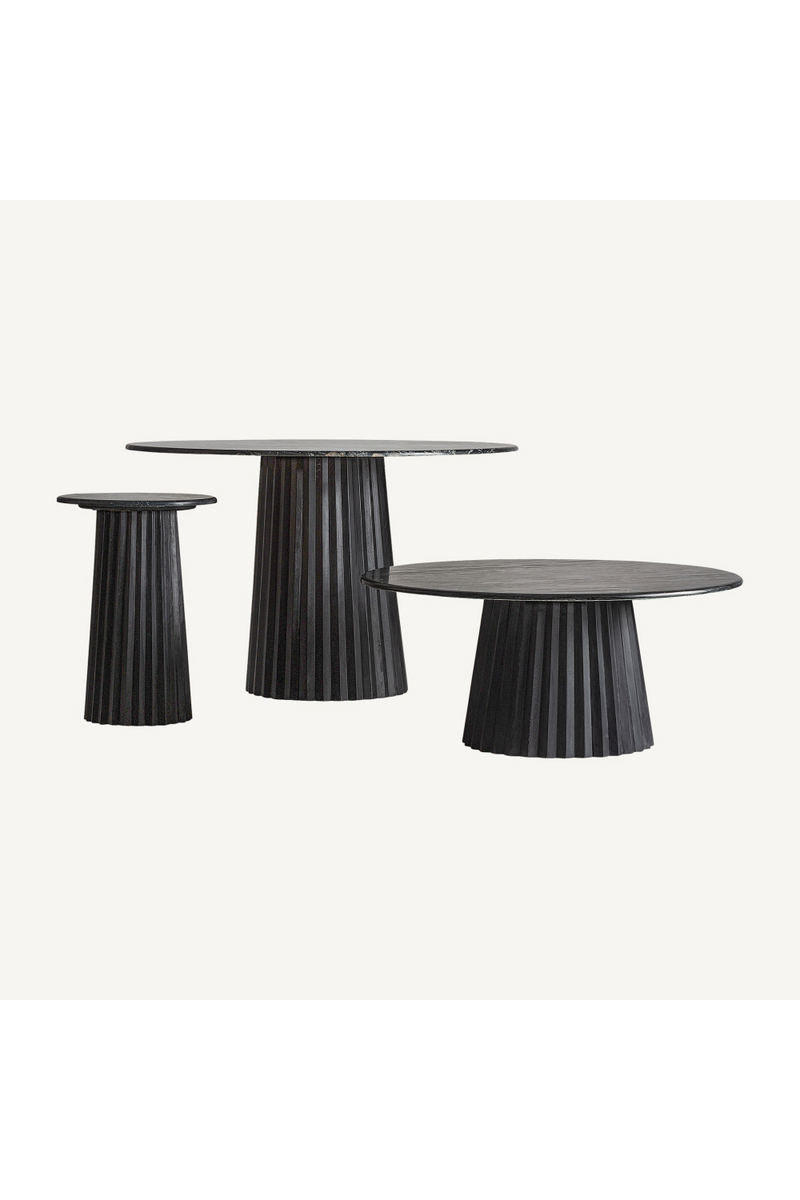 Black Central Base Dining Table | Vical Home Plisse | Woodfurniture.com