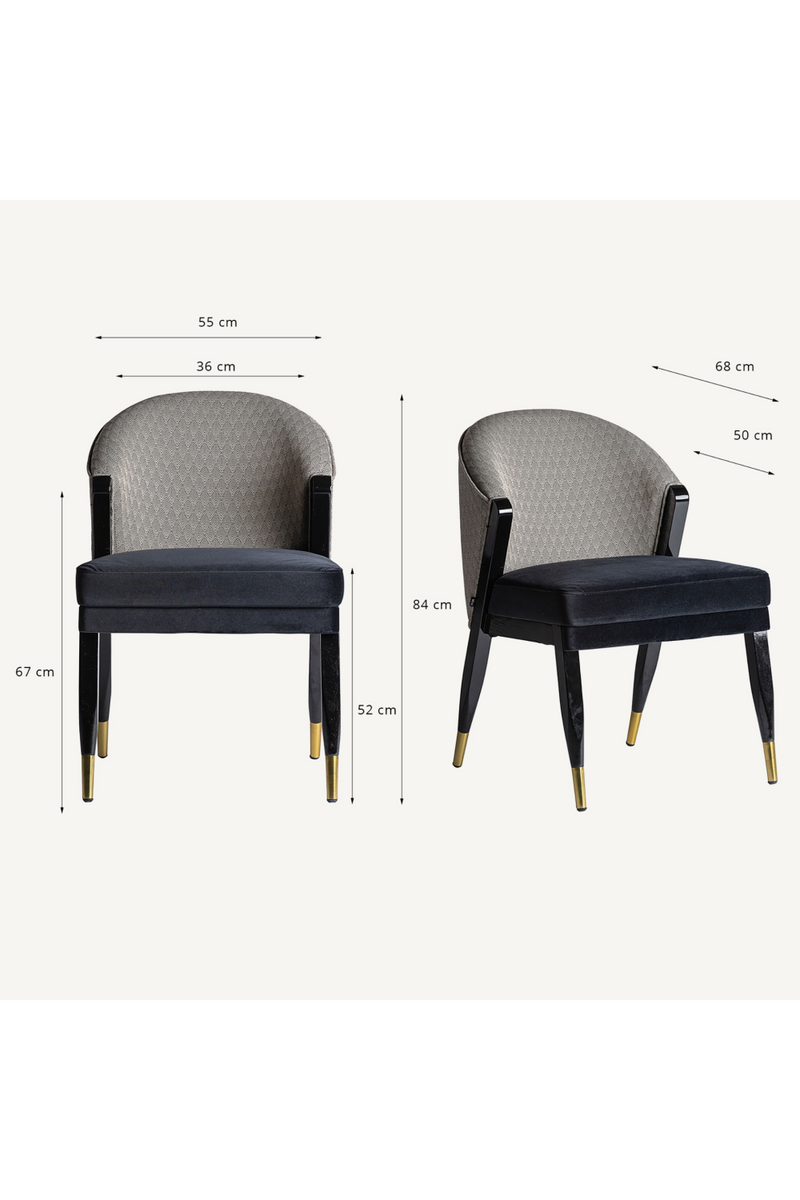 Black Velvet Dining Chair | Vical Home Trun | Woodfurniture.com