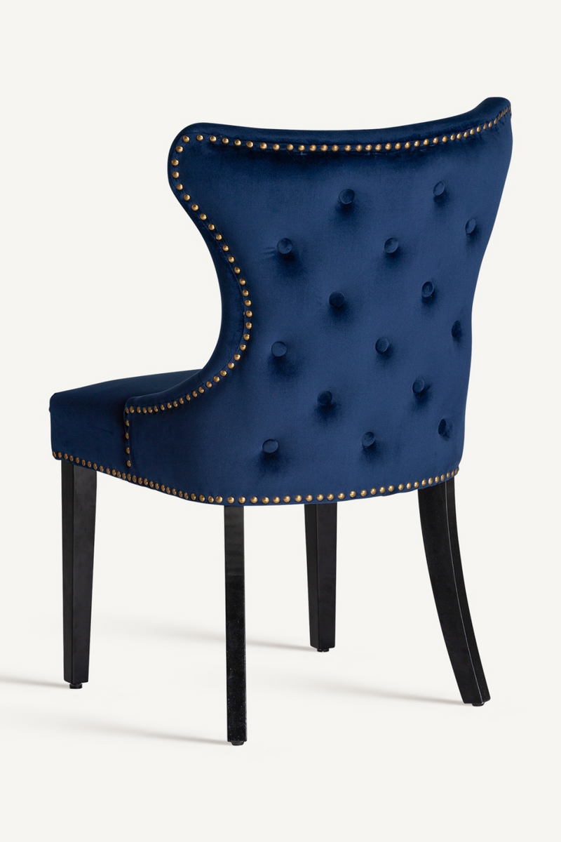 Blue Velvet Studded Accent Chair | Vical Home Isella | Woodfurniture.com