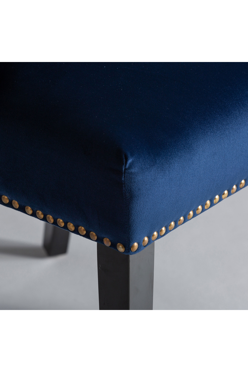 Blue Velvet Studded Accent Chair | Vical Home Isella | Woodfurniture.com