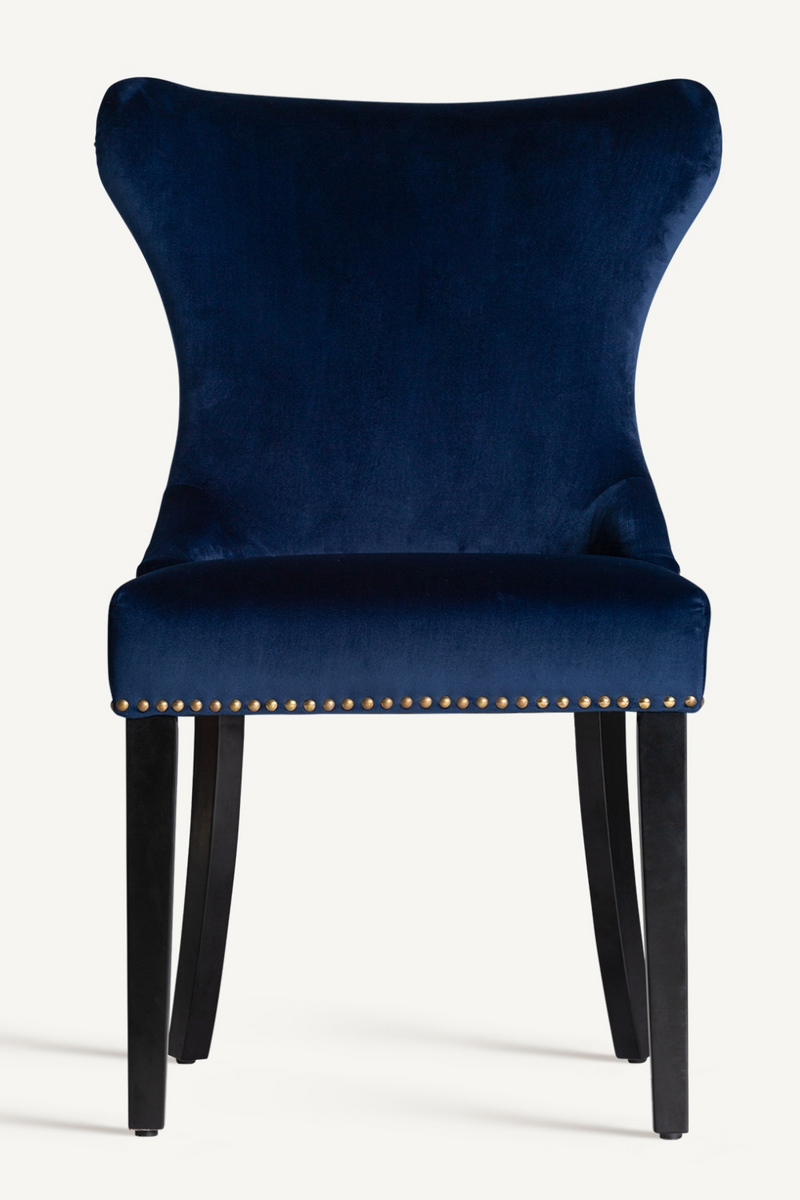 Blue Velvet Studded Accent Chair | Vical Home Isella | Woodfurniture.com