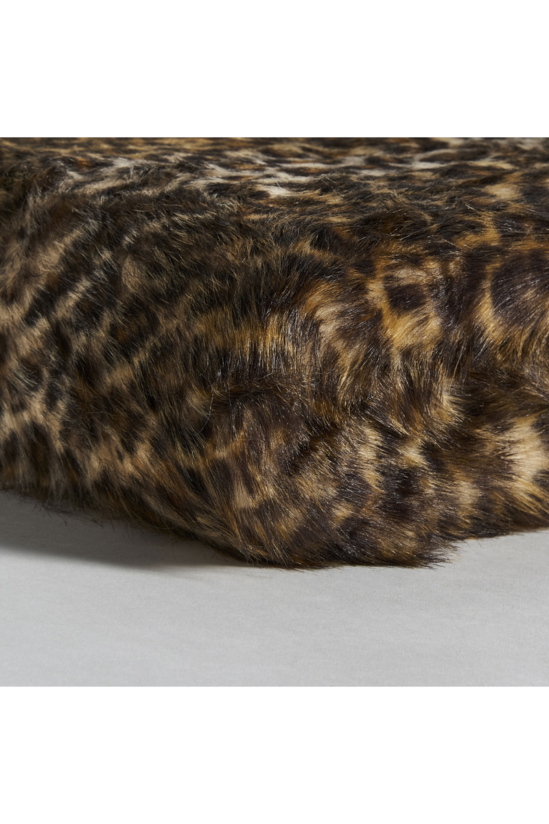 Brown Printed Furry Throw Blanket | Vical Home Leopard | Woodfurniture.com